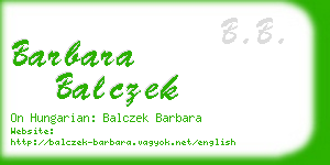 barbara balczek business card